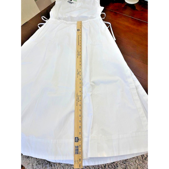 DKNY Women Sz L Sleeveless Poplin V-Neck POCKETS Cotton Midi Long Trendy NEW - Picture 10 of 14